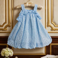 Premium Imported Sky Blue Textured Bubble Sun Dress
