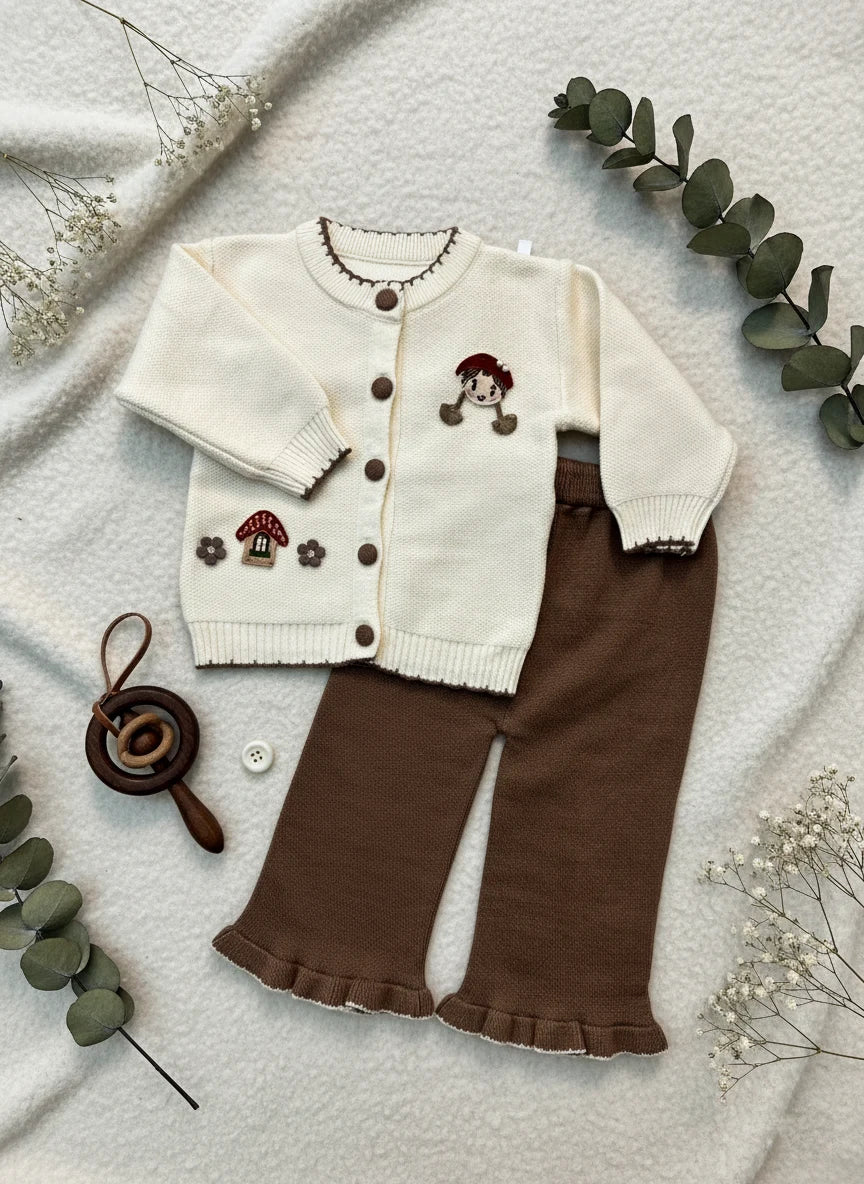 Luxury Enchanted Cottage Wool-Blend Knit Set