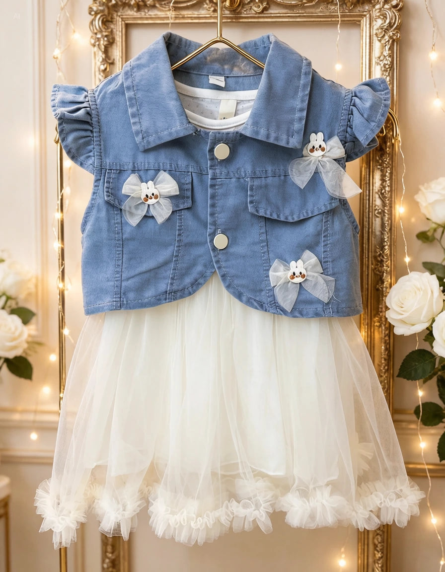 Denim Vest & Tulle Fairy Dress Set