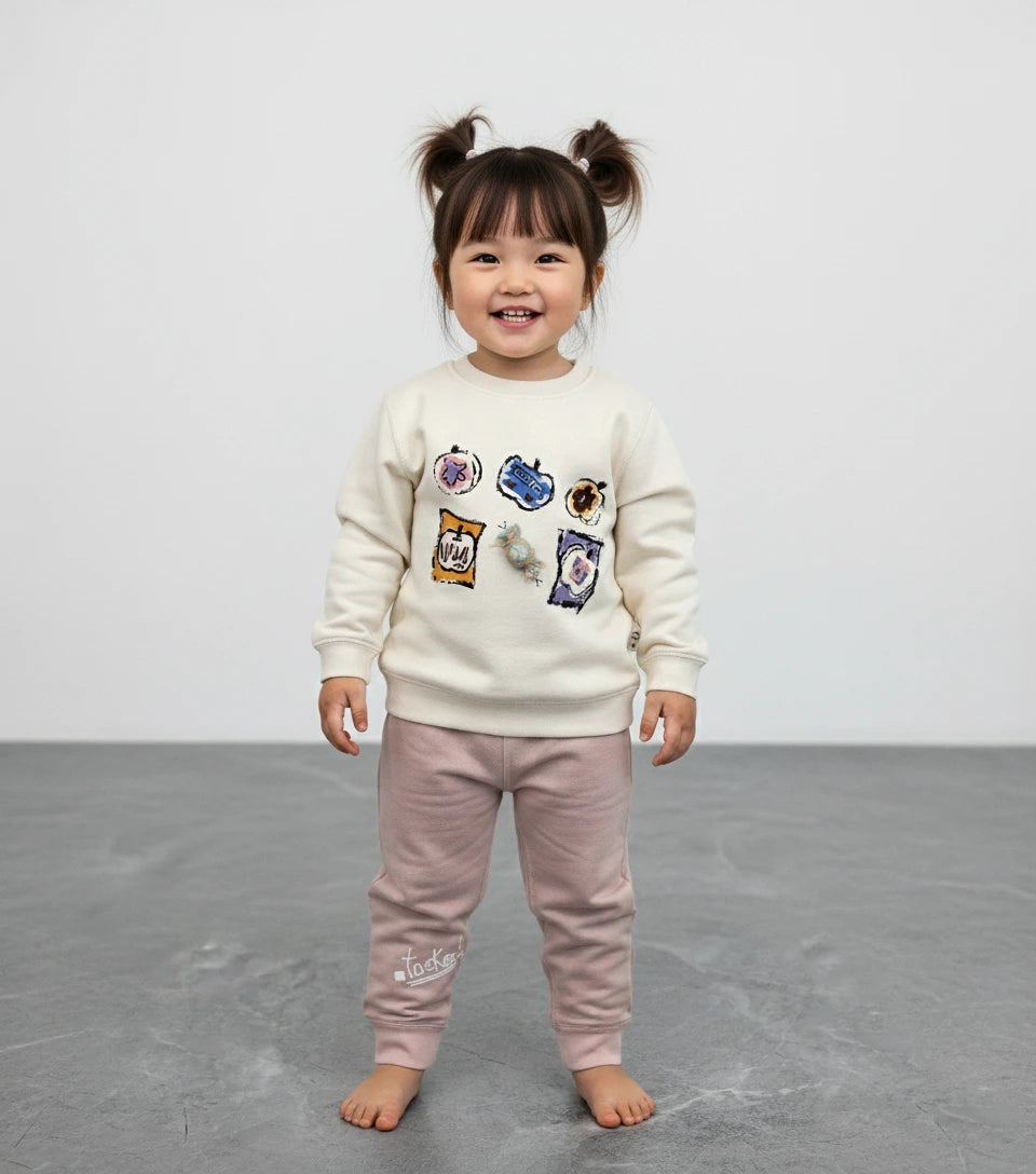 Cozy & Premium Snack Graphic Top & Dusty Rose Joggers set