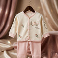 Off White & Pink Ultra Soft Terry Knit Imported Baby Set