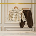 Polka Dot Comfort Mocha Jogger Set