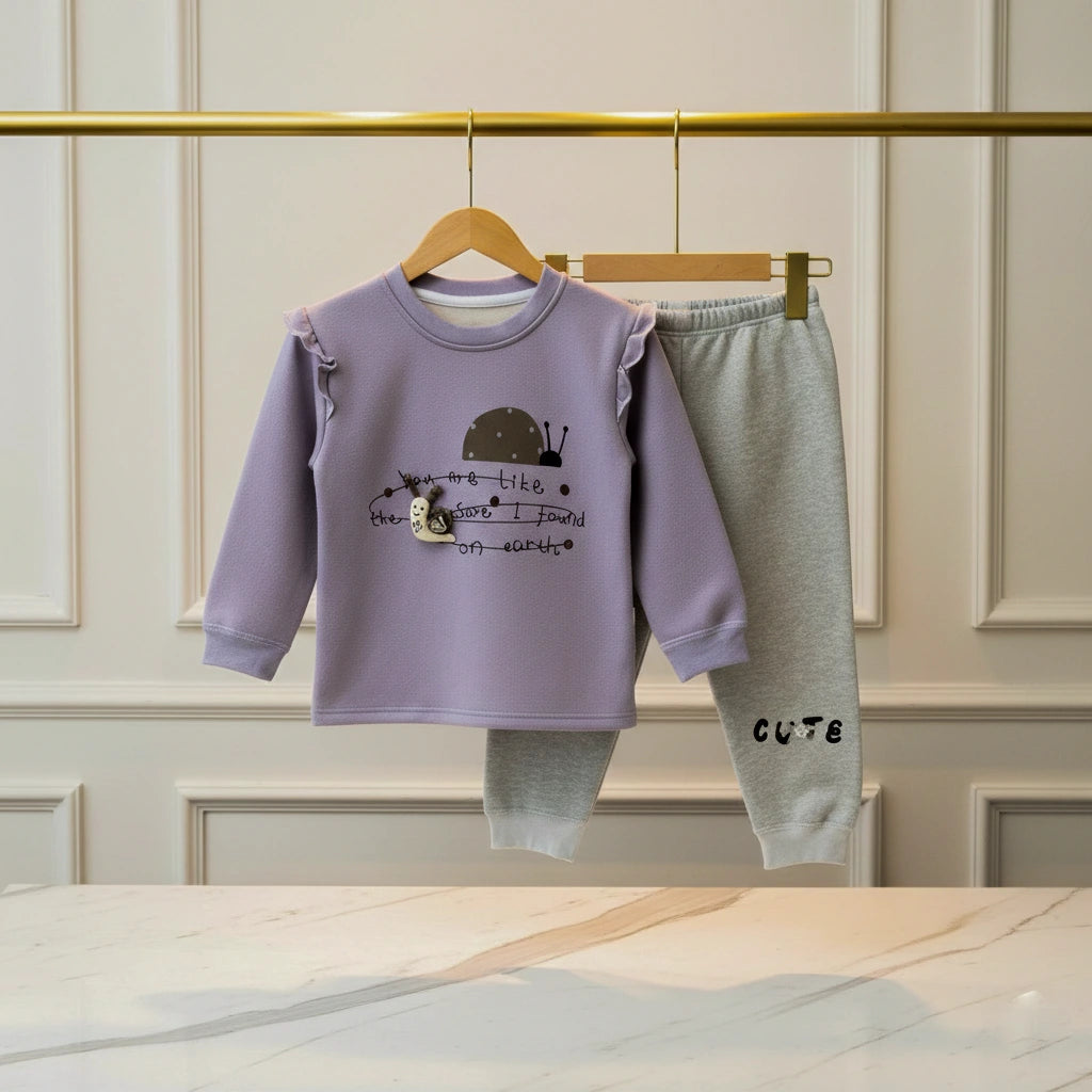 Cute Print Soft Fleece Sweatsuit