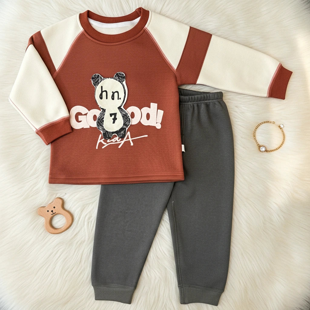 Imported Fleece "Good Bear" Raglan Tracksuit