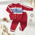 Sport Stripe Knit Red and Denim Blue