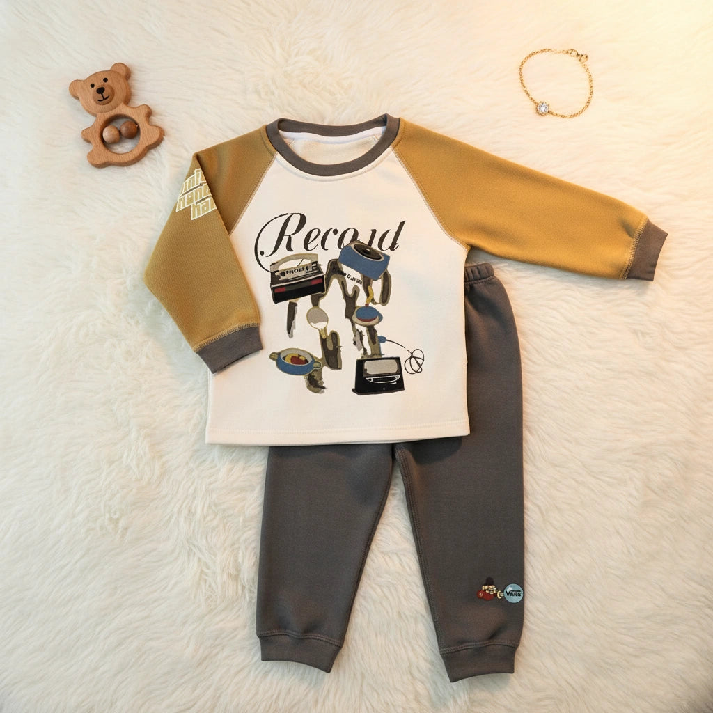 Imported kids Tracksuit Retro Record Player Raglan
