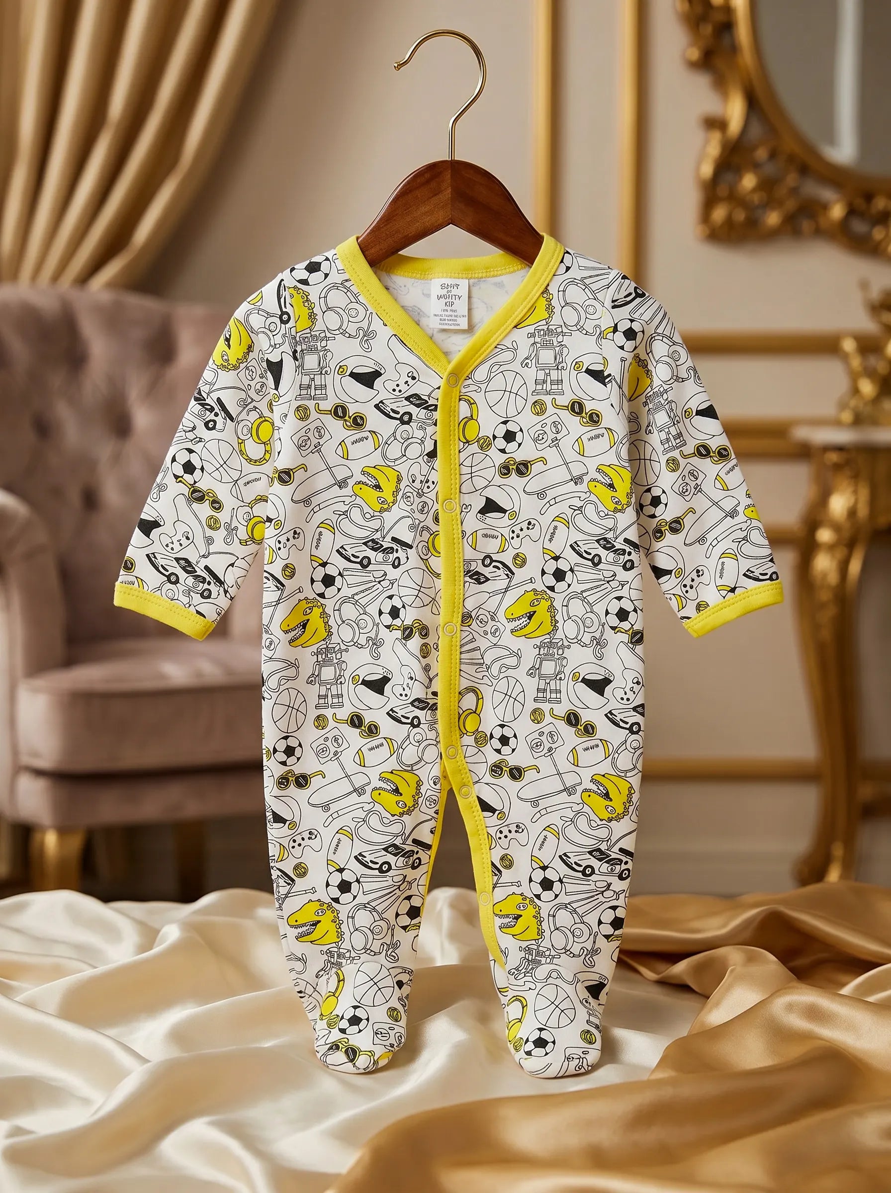 "Dino" Themed Baby Romper - Ultra Soft and Breathable Premium Cotton
