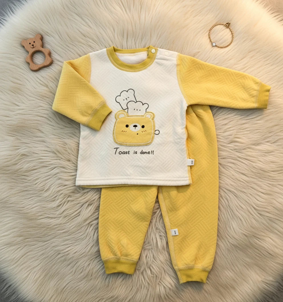 Toast Bear Quilted Loungewear Set