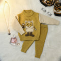 Owl Knit Set - Golden Yellow & Cream